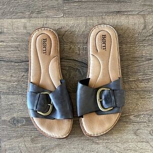Born Women's Dark Brown Slide Sandals